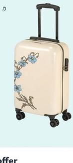 Mooie kleine trolley met bloemenprint, Sieraden, Tassen en Uiterlijk, Koffers, Wieltjes, 50 tot 60 cm, Hard kunststof, Nieuw