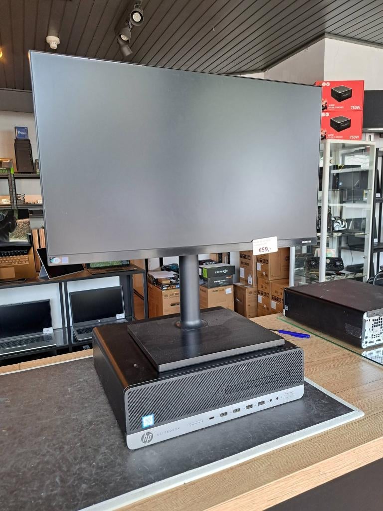 HP PC met monitor 24" Core i5 8500 8GB 256GB SSD+ 1TB Win 11, Ophalen, Met monitor, 8 GB, Refurbished