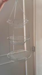 Hangende fruitschaal draadmand etagère, Huis en Inrichting, Woonaccessoires | Etagères, Ophalen of Verzenden, Zo goed als nieuw