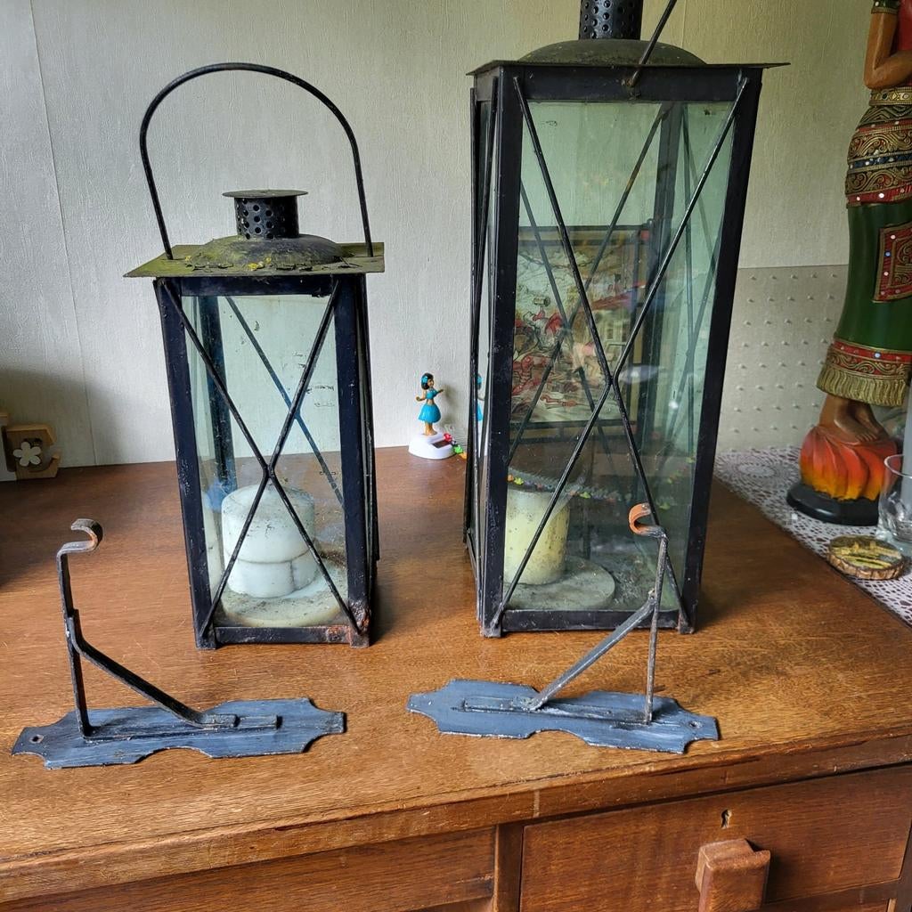 2 tuinkandelaars, Ophalen of Verzenden, Zo goed als nieuw, Overige materialen, Minder dan 25 cm