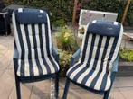 4 Hartman stapelstoelen met kussens, Ophalen, Gebruikt, Kunststof, Stapelbaar