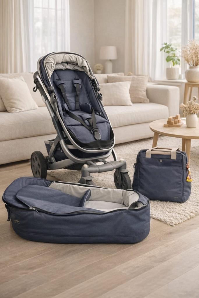 Joolz Geo 2 Midnight Blue kinderwagen met accessoires, Gebruikt, Combiwagen, Met reiswieg, Ophalen