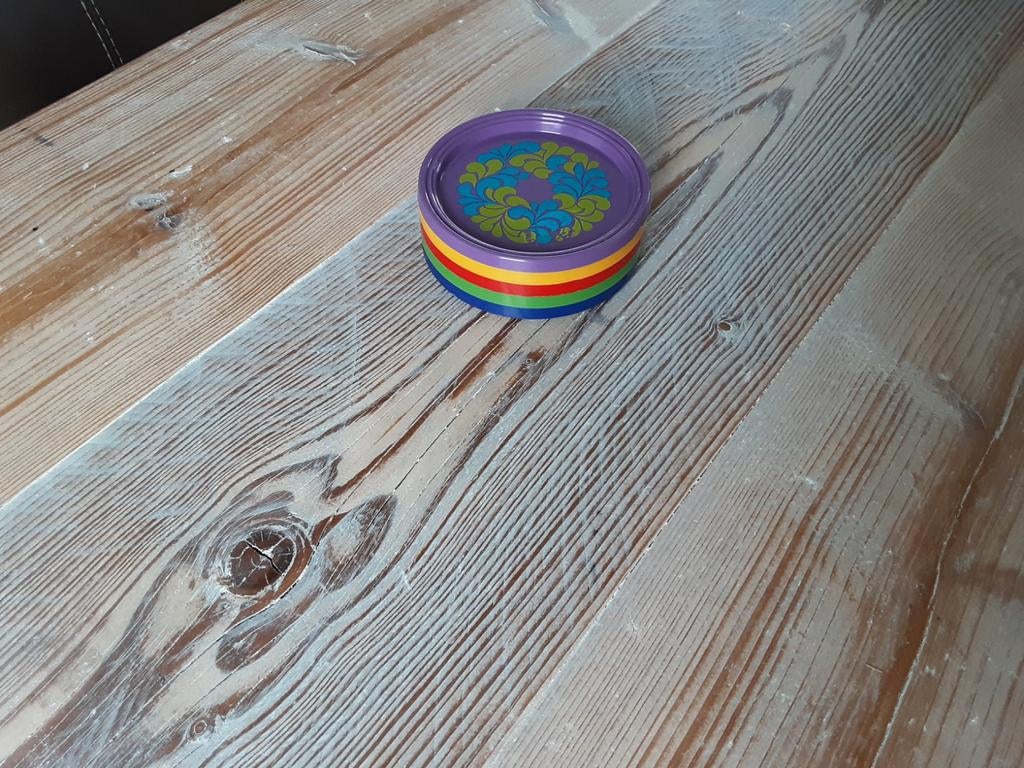 5 leuke oude retro/vintage gekleurde onderzetters., Ophalen of Verzenden