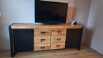 Industrieel mangohouten dressoir, Met deur(en), 150 tot 200 cm, Zo goed als nieuw, Industrieel