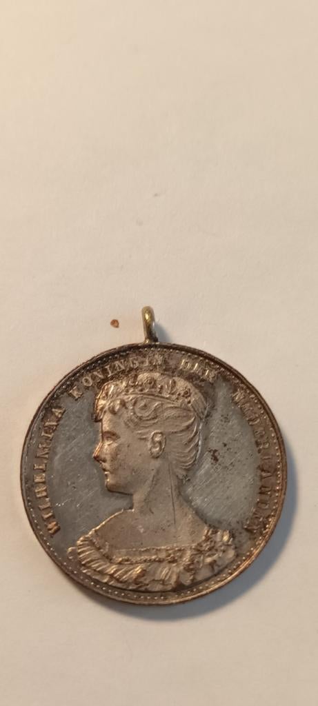 Zilveren Herdenkingsmedaille Koningin Wilhelmina 1898, Ophalen of Verzenden