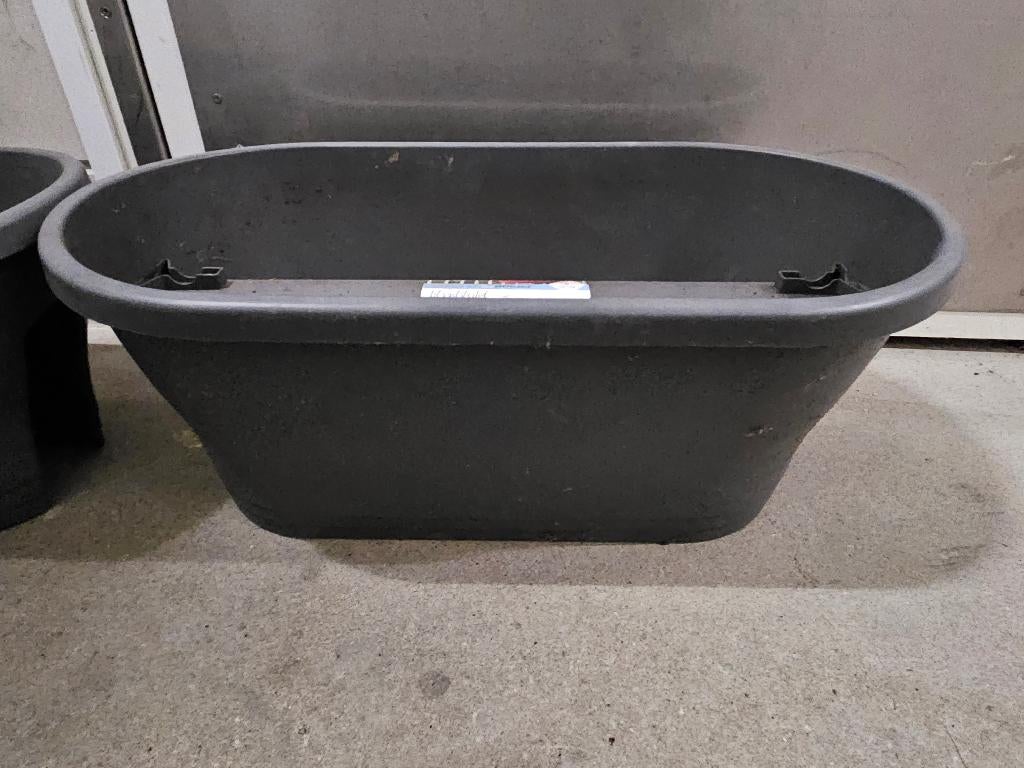 2x grijze elho balkon bloembakken - Ovaal, Ophalen, Kunststof, Gebruikt, Minder dan 30 cm