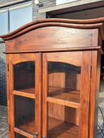 Teakhouten hardhouten vitrinekast Met 3x verlichting, Ophalen, RoDeKo Volendam, R.kooij65@gmail.com, Met deur(en)
