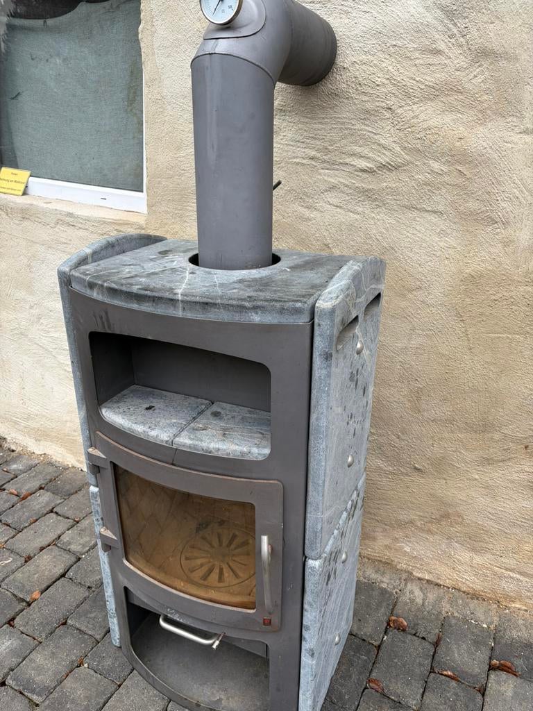 Speksteenkachel speksteen houtkachel lotus, Ophalen, Gebruikt, Houtkachel, Vrijstaand
