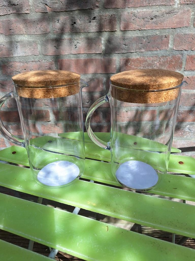 Glazen kan met kurk dop, Ophalen, Nieuw