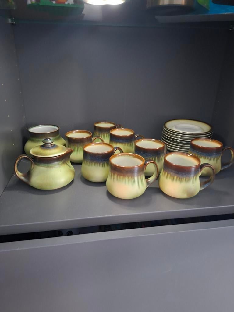 Mancioli Rusticana servies - Vintage theepot en kopjes, Huis en Inrichting, Keuken | Servies, Ophalen of Verzenden