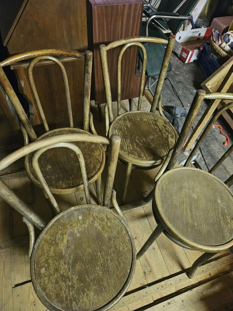 Setje van 4 antieke stoelen., Antiek en Kunst, Ophalen