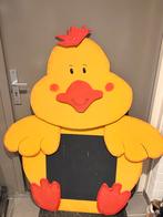 Groot houten geboortebord - kuiken met krijtbord, Ophalen, Gebruikt