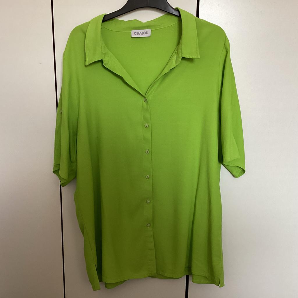 Chalou blouse, limoengroen, maat 48/50, Ophalen of Verzenden, Zo goed als nieuw, Maat 46/48 (XL) of groter, Groen