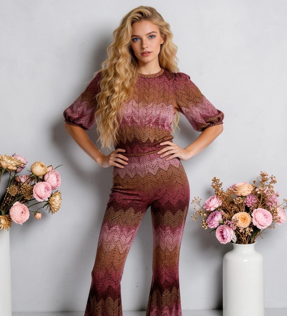 COSTES Zig Zag Top + flared broek legging | MAAT S / M, Overige kleuren, Ophalen of Verzenden, Zo goed als nieuw, Costes