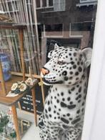 Luipaard beeld sneeuwluipaard zwart wit sneeuw panter, Antiek en Kunst, Beeld, Europa, Overige stijlen, 50 - 100 cm