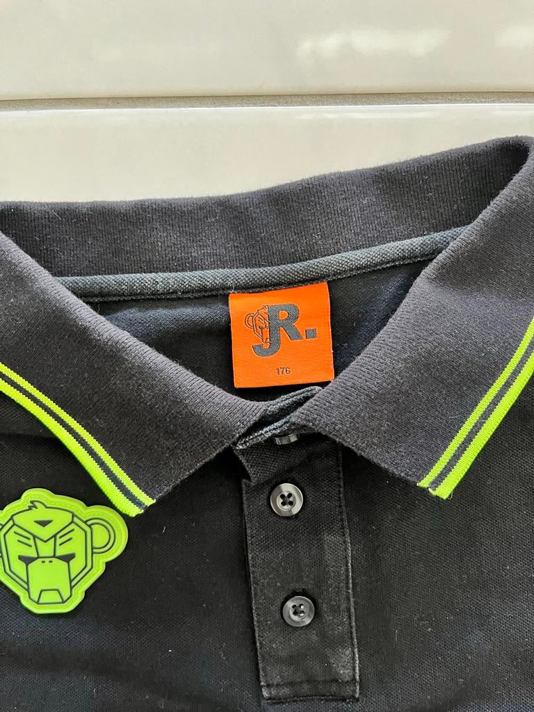 Black Bananas Polo Shirt met Neon Groene Details - Maat 176, Ophalen of Verzenden, Gebruikt, Jongen