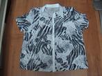 ERFO mooie zwart / grijs / witte blouse korte mouw maat 50, Ophalen of Verzenden, Gedragen, Zwart, Blouse of Tuniek