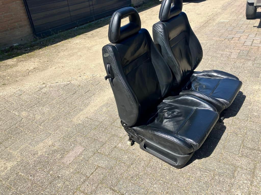 Seat: Lederen voorstoelen - Zwart, Auto-onderdelen, Ophalen, Gebruikt, Universele onderdelen
