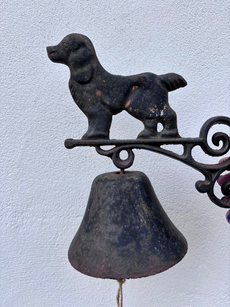 Oude gietijzeren deurklopper, metalen deurbel landelijke bel, Ophalen of Verzenden, Gebruikt