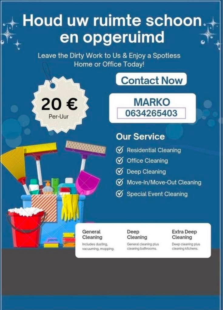 schoonmaken den haag, Ophalen of Verzenden