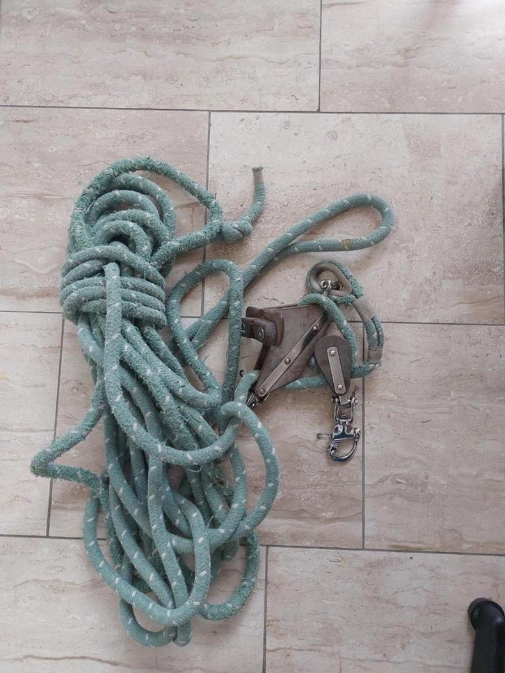 Blok met lijn voor zeilboot, Watersport en Boten, Zeilen en Zeiltoebehoren, Ophalen of Verzenden