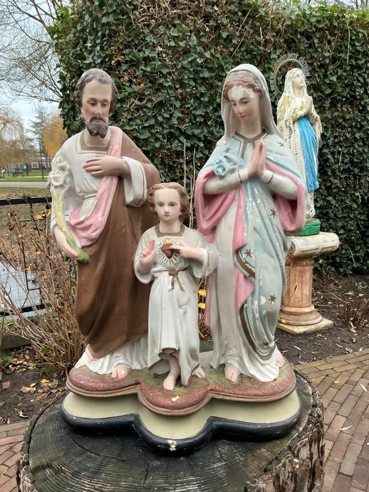 Antiek Heiligenbeeld ❤️ heilige Familie, Antiek en Kunst, Antiek | Religie, Ophalen of Verzenden