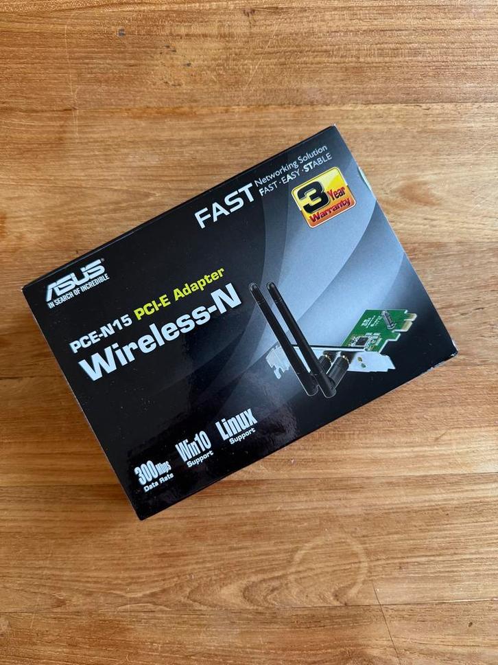 ASUS PCE-N15 Wireless-N PCI-E Adapter, Computers en Software, Netwerkkaarten, Nieuw, Intern, Ophalen of Verzenden