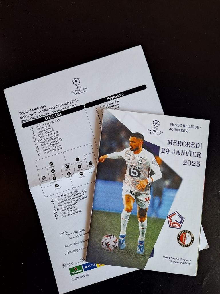 Progr/Teamsheet LOSC Lille-Feyenoord., Verzenden, Nieuw, Feyenoord