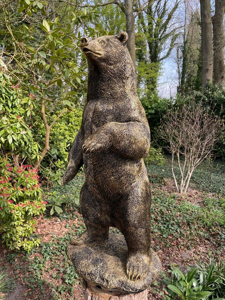 Beer, brons, vijver, gazon, dierentuin, 120cm, Tuin en Terras, Ophalen, Nieuw, Kunststof, Dierenbeeld