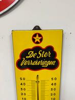 Vintage Emaille Thermometer 'De Ster Verzekeringen', Ophalen, Gebruikt, ., .