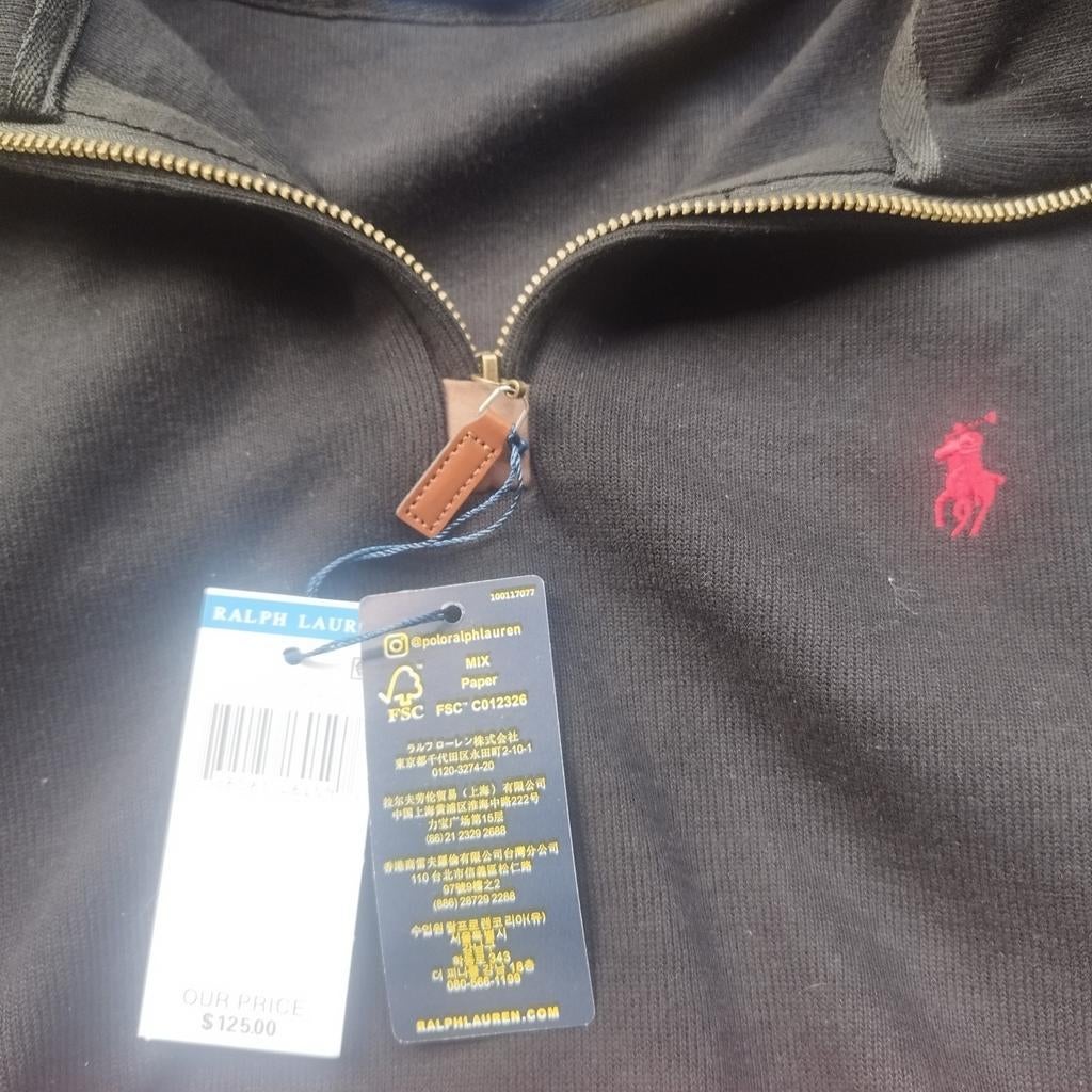 Polo Ralph Lauren trui met rits, zwart, Nieuw, Ophalen of Verzenden, Nieuw, Zwart, Polo Ralph Lauren