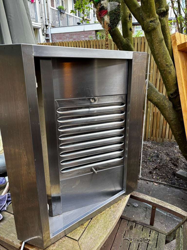 RVS horeca afzuigkap 90 cm + externe motor (750 m³/u), Witgoed en Apparatuur, Afzuigkappen, Ophalen, Gebruikt, Overige typen, Motor
