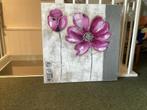 Canvas schilderij met roze bloemen, Ophalen