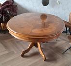 Eettafel Ovaal notenhout met inlegwerkdetails uitschuifbaar, Ophalen, Gebruikt, 200 cm of meer, 50 tot 100 cm