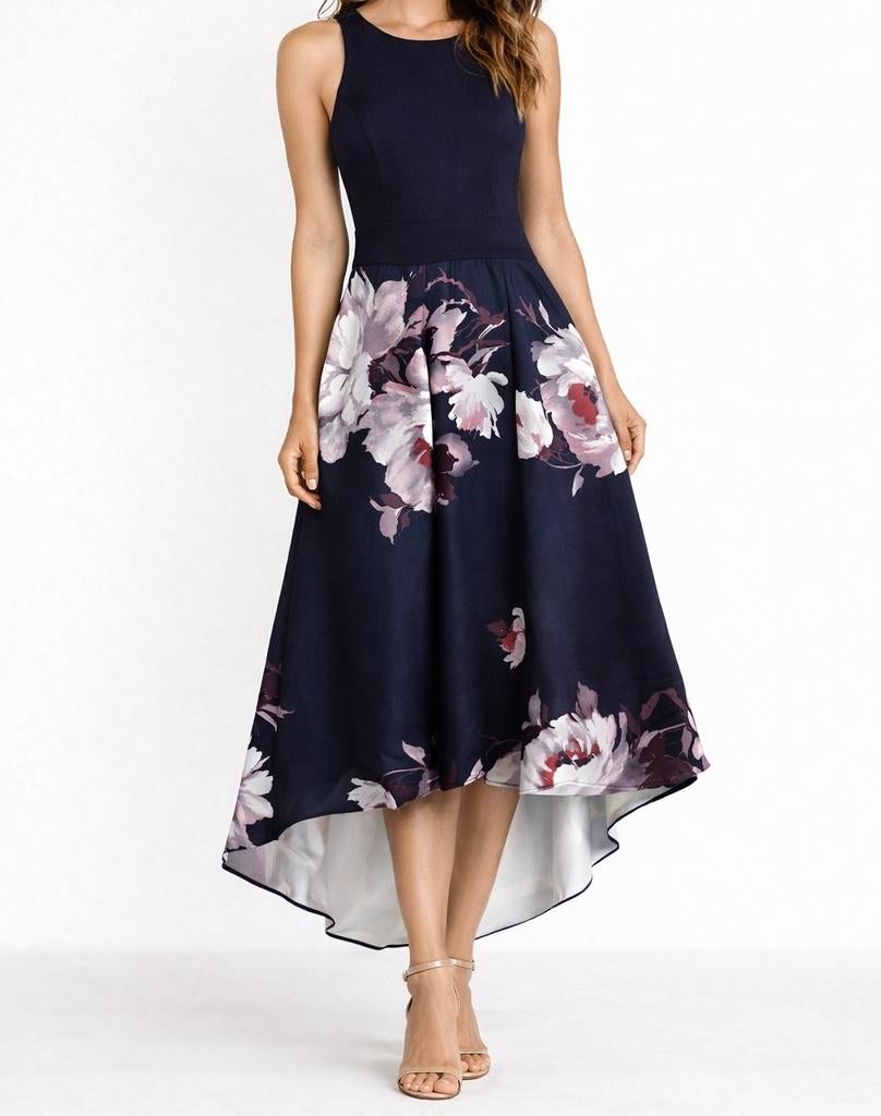 Jake's cocktailjurk met bloemenprint, maat 36, Kleding | Dames, Blauw, Ophalen of Verzenden, Zo goed als nieuw, Maat 36 (S)