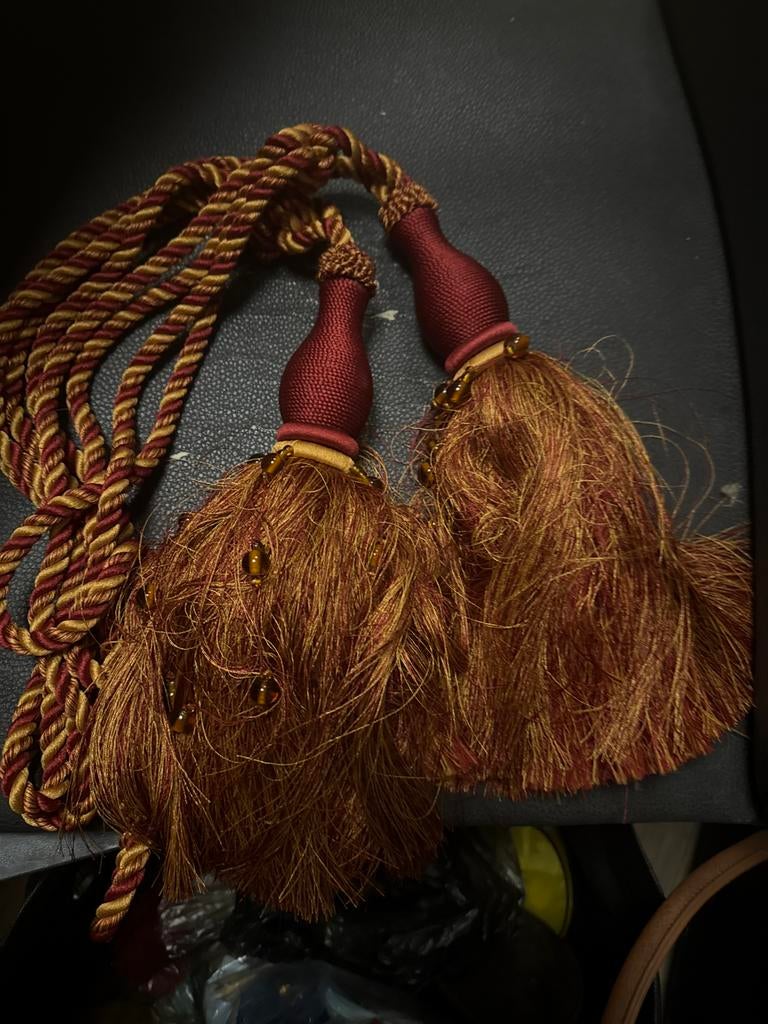 2 x Gordijnkoord gordijnbinders gordijnhouder embrasse, Ophalen of Verzenden, Zo goed als nieuw, Rood, Minder dan 100 cm