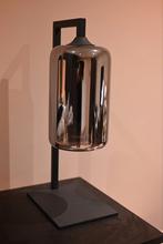 Stijlvolle tafellamp smoked glas the John, Ophalen, Glas, Minder dan 50 cm