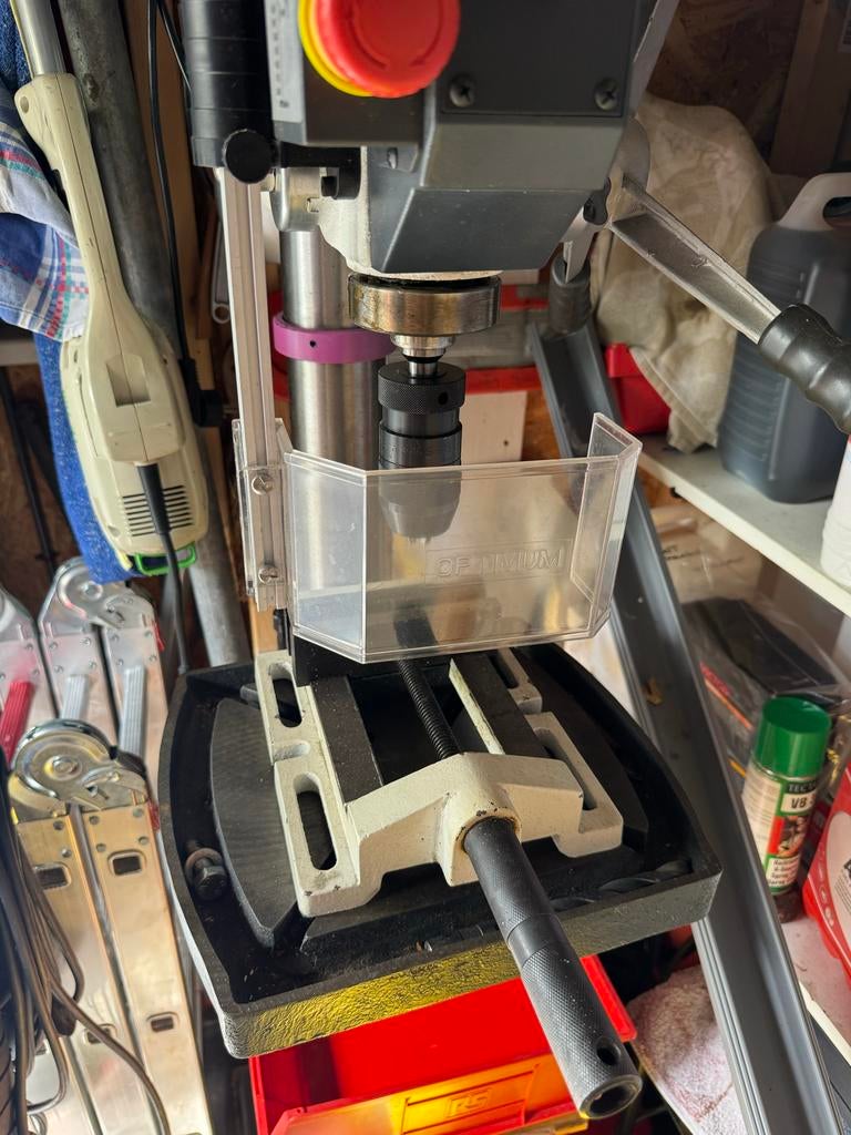 Optimum Kolomboormachine B 26 Pro - Krachtige Boorkolom, Doe-het-zelf en Verbouw, Gereedschap | Boormachines, Ophalen, Gebruikt