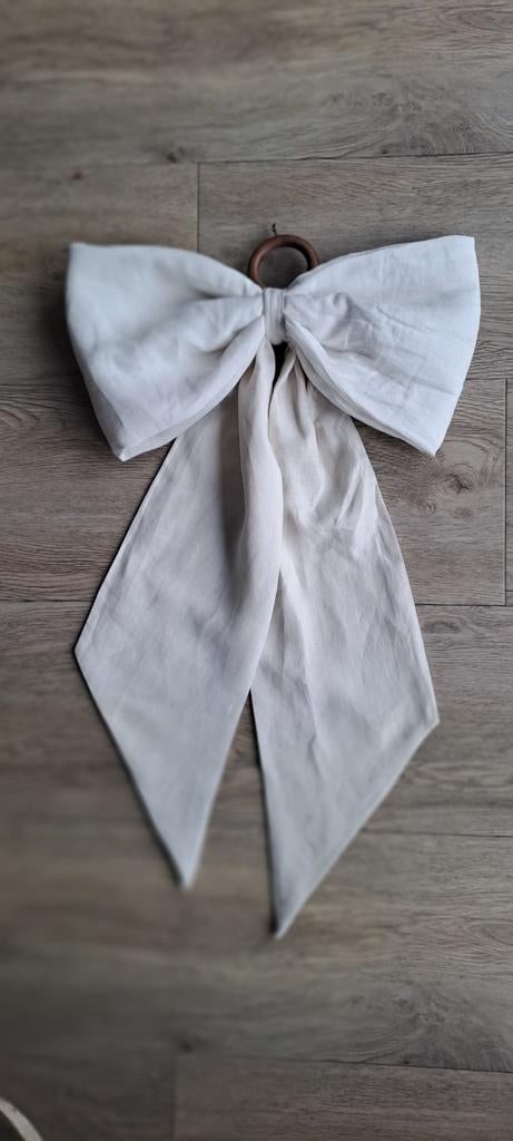 Grote strik van naturel linnen., Ophalen of Verzenden