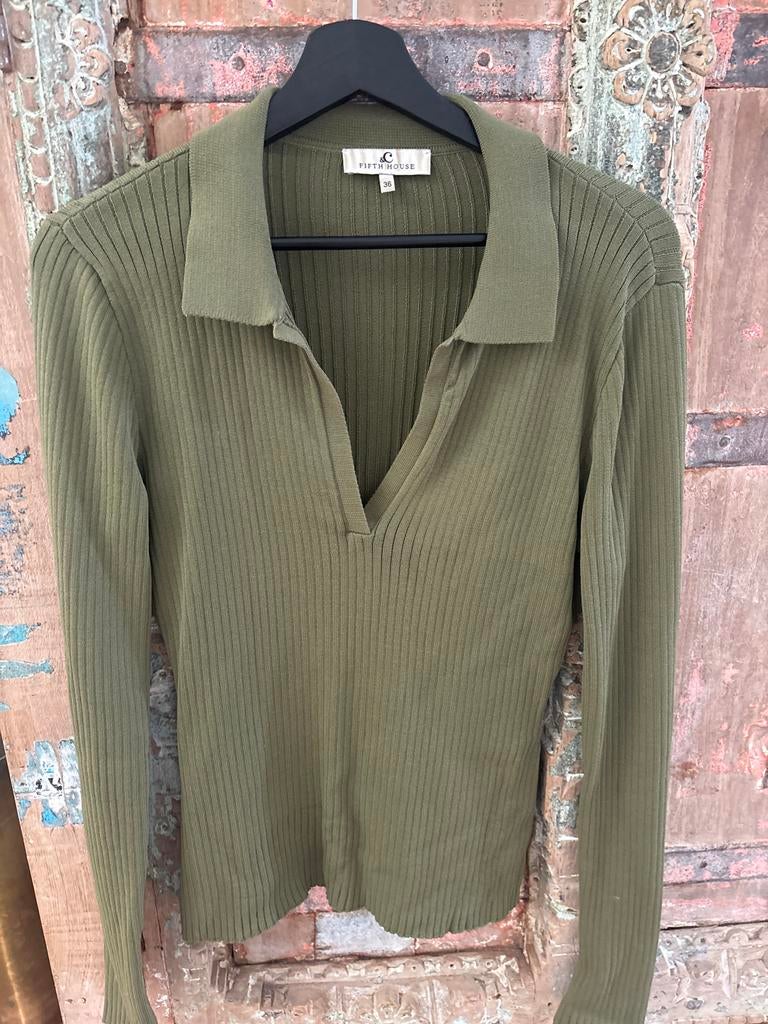 Top Fifth house maat 36 groen, Ophalen of Verzenden, Zo goed als nieuw, Lange mouw, Maat 36 (S)