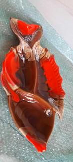 Decoratieve visschaal van keramiek, bruin/rood, Verzamelen, Retro, Ophalen of Verzenden, Huis en Inrichting