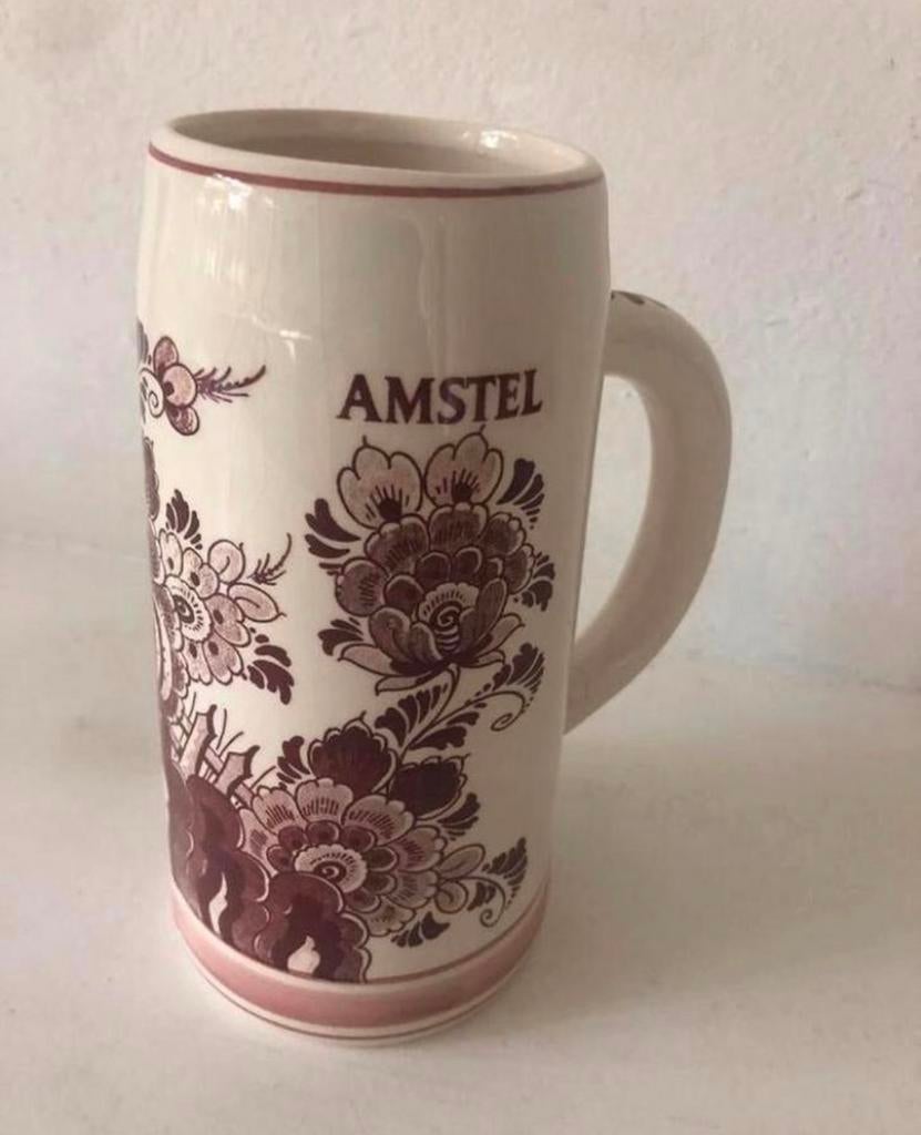 Amstel Bierpul Hand painted, Verzamelen, Biermerken, Ophalen of Verzenden, Zo goed als nieuw, Pul(len), Amstel