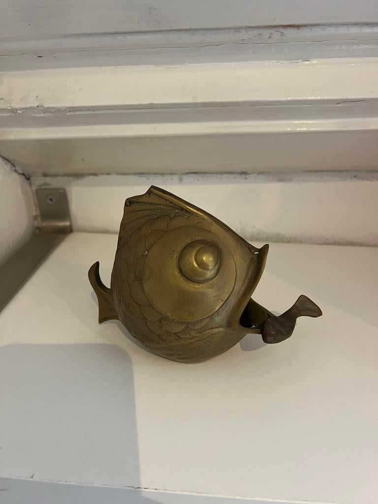 Vintage Koperen Vis Asbak of Decoratie, Antiek en Kunst, Antiek | Koper en Brons, Ophalen of Verzenden