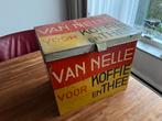 Vintage groot stalen van Nelle blik voor koffie en thee, Ophalen, Gebruikt, Koffie, Van Nelle