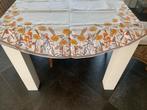Vintage linnen tafelkleed - Rond - Diameter 145cm, Huis en Inrichting, Ophalen of Verzenden, Zo goed als nieuw, Rond, Binnen