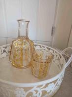 Vintage art deco karaf met glas, Ophalen of Verzenden