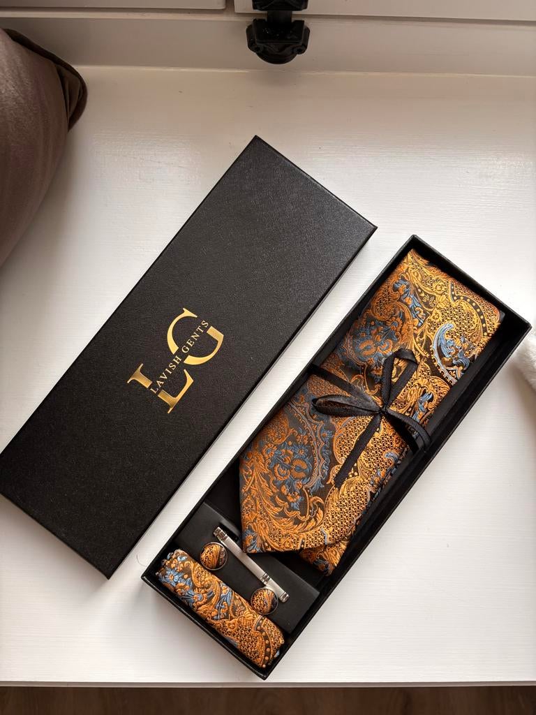 Lavish Gents Luxe Stropdas Set - Nieuw in Geschenkdoos, Ophalen of Verzenden, Nieuw, Overige kleuren, Met patroon