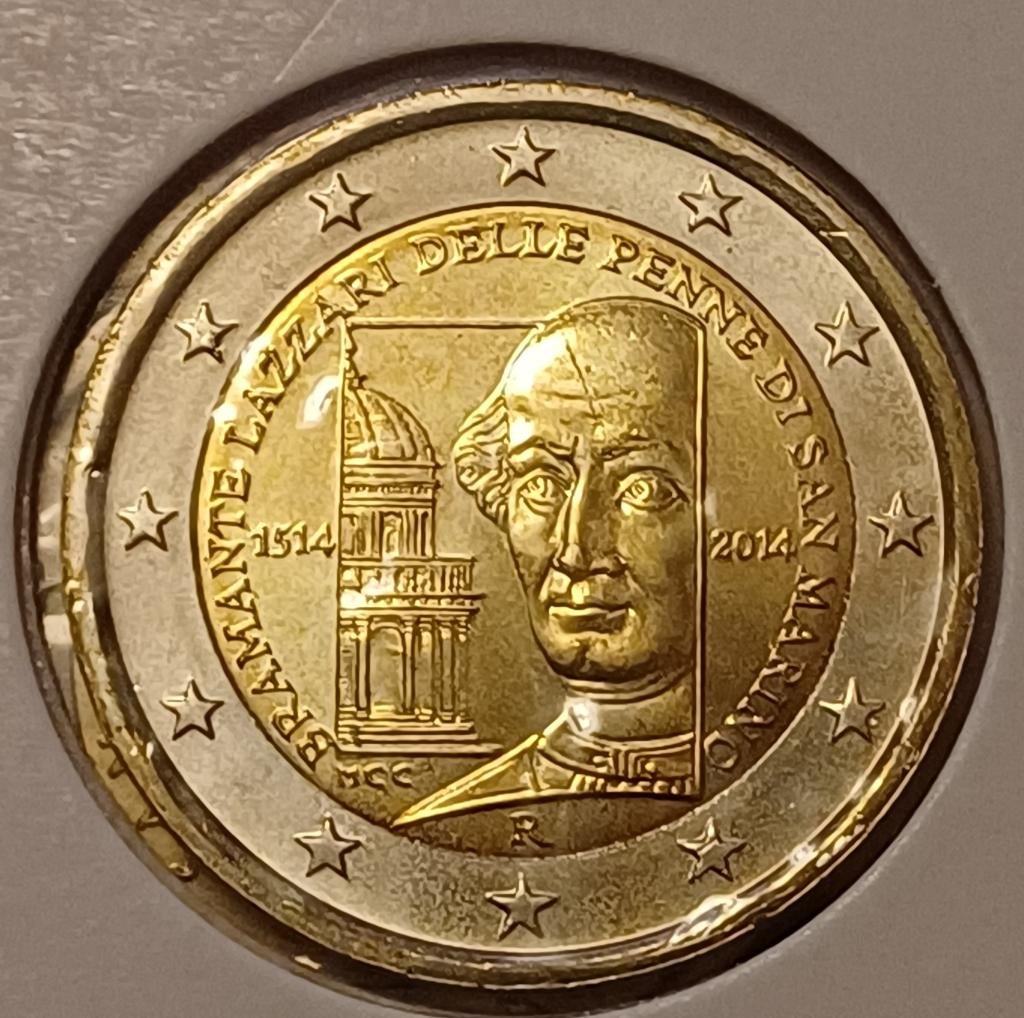 2 Euromunt San Marino  2014 Bramante, Postzegels en Munten, Munten | Europa | Euromunten, Ophalen of Verzenden, San Marino, 2 euro