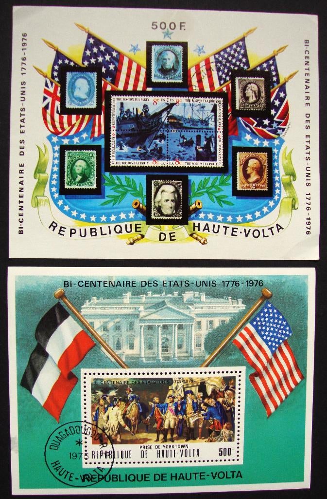 - 793 - 2 Blokken T.G.V. 200 jaar U. S. A., Verzenden, Gestempeld, Overige thema's