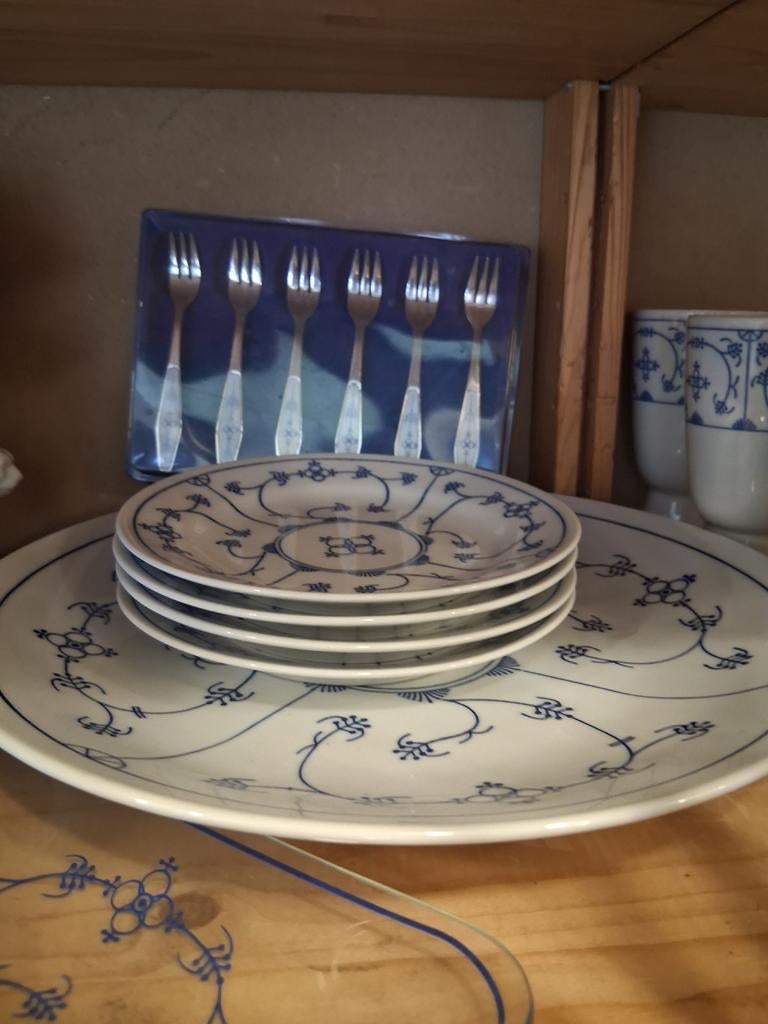 Blauw saks Gebakvorkjes, Ophalen of Verzenden, Nieuw, Overige stijlen, Bord(en)